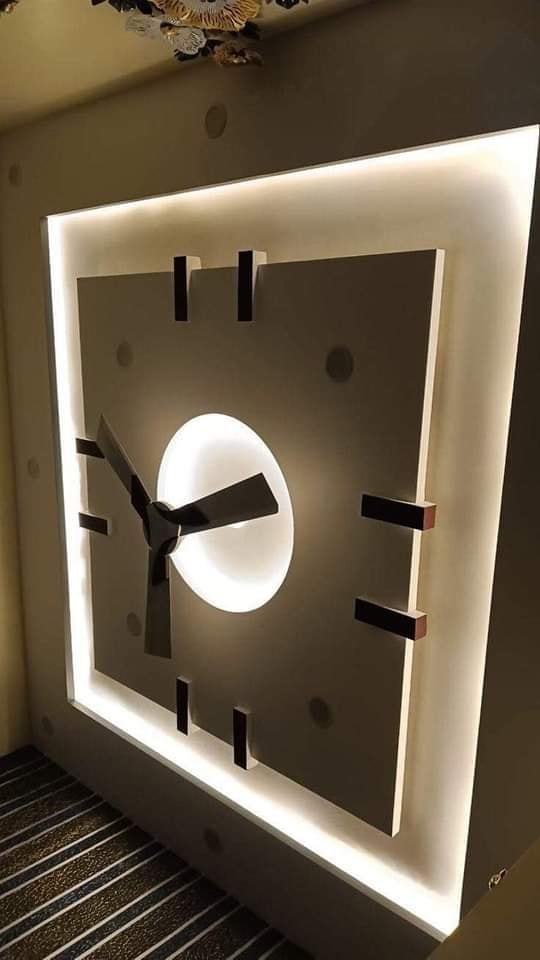 Double Rectangle and Monochromatic Living Room False Ceiling Design